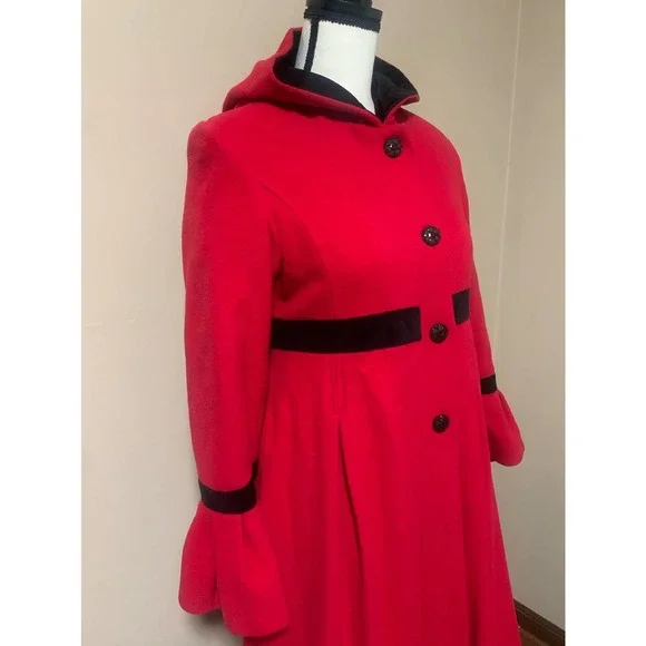 Vintage Rothschild Girls Red Coat Size 16